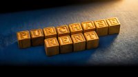 Wooden blocks with embossed letters spelling purchase and rising text on dark surface, representing financial growth and business investment concepts.