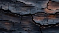 Dramatic cracked surface with deep fissures in dark stone texture, illuminated with copper highlights creating abstract natural pattern. Suitable for backgrounds.