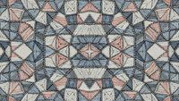 Intricate geometric seamless pattern with diamond and square motifs in muted earth tones, perfect for textile design and wallpaper applications.