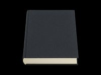 Closed dark gray hardcover book with cream spine isolated on transparent background, ready for clipart, t-shirt design, print-on-demand, stickers, and sublimation projects.