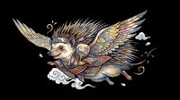 Steampunk hedgehog with mechanical wings and goggles, isolated on transparent background, ready for t-shirts, stickers, clipart, and print-on-demand designs.