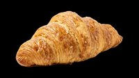 Freshly baked croissant isolated on transparent background, ready for bakery designs, food packaging, menu graphics, t-shirt prints, and culinary digital projects.