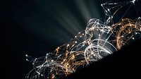 Abstract network connections with glowing nodes and lines creating digital web structure on dark background for technology and data visualization concepts.