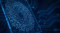 Artificial intelligence neural network with glowing blue dots forming digital brain pattern on circuit board background for technology and innovation concepts.