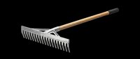 Garden rake with wooden handle isolated on transparent background, ready for clipart, t-shirt design, stickers, print-on-demand products and sublimation projects.