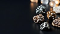 Luxury chocolate truffles with cocoa powder and nuts on dark background with warm bokeh lights for gourmet dessert and confectionery presentations.