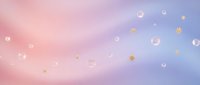 Dreamy pastel gradient background with golden stars and celestial elements floating in soft pink purple blue sky for magical design projects.