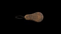 Vintage wooden hand tool with worn brown patina and metal loop handle, isolated on transparent background, ready for clipart, print-on-demand, sublimation, and design projects.