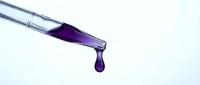 Purple liquid dripping from paintbrush bristles against white background, suitable for art, creativity, and design projects.