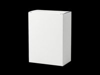 Blank white cardboard box mockup isolated on transparent background, ready for packaging design, product branding, label placement, and print on demand projects.