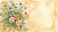Vintage floral arrangement with roses and wildflowers on aged cream background, suitable for greeting cards, invitations, and decorative design projects.