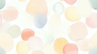 Soft pastel circles in peach, yellow, and mint green create dreamy bokeh effect on white background. Seamless pattern for modern abstract designs and gentle backgrounds.