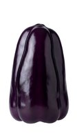 Fresh dark purple eggplant isolated on white background, suitable for food, cooking, recipe, nutrition, vegetable, and culinary design projects.
