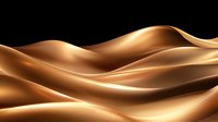 Smooth flowing golden waves create abstract luxury background with light and shadow play, suitable for elegant design projects and premium branding materials.