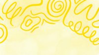 Yellow abstract wavy lines and spiral patterns on cream background. Isolated design element suitable for web graphics, social media posts, packaging, and creative projects.