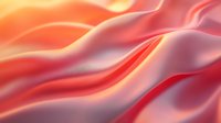 Smooth flowing abstract waves in vibrant coral and pink tones create dynamic movement against soft gradient background, suitable for luxury branding and modern design projects.