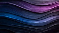 Abstract wavy layers in deep blue and purple tones create dynamic flowing pattern with textured surface and dramatic lighting effects, suitable for modern design backgrounds.