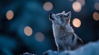 Adorable fluffy kitten looking up with dreamy bokeh lights background. Perfect for pet care, animal love, and cozy home atmosphere concepts.