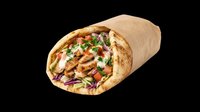 Delicious wrapped tortilla filled with grilled chicken, fresh vegetables, and colorful toppings, isolated on transparent background. Ready for menu design, food packaging, restaurant graphics, print materials, and digital culinary projects.