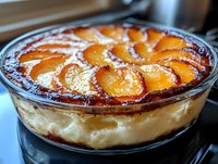 Caramelized apple tart with golden pastry crust and creamy custard filling, perfect for bakery menus, food blogs, and culinary publications.