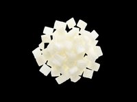 Pile of white sugar cubes isolated on transparent background, ready for culinary design, food packaging, recipe graphics, print-on-demand products and kitchen-themed digital projects.