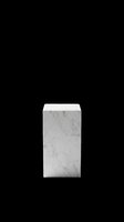 White marble pedestal isolated on transparent background, ready for design use in posters, product mockups, stickers, print on demand, and sublimation projects.