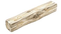 Weathered wooden beam with natural grain patterns and knots, isolated on white background. Suitable for construction, carpentry, interior design, and architectural visualization projects.