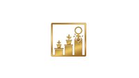 Golden trophy podium with first second third place awards and laurel wreath winner ceremony competition achievement success ranking isolated white background.
