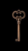 Antique bronze skeleton key isolated on transparent background, ready for t-shirt design, stickers, clipart, print on demand, and sublimation projects.