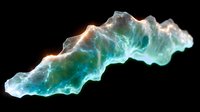 Glowing turquoise and white ethereal smoke formation against black background creates mysterious atmospheric effect for creative design projects.