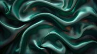 Luxurious emerald green silk fabric with flowing waves and elegant folds creating smooth textures for premium fashion and interior design backgrounds.