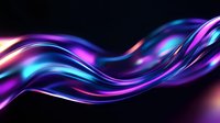 Vibrant flowing waves of purple, pink and blue light create dynamic motion effect against dark background, suitable for modern tech and abstract design projects.