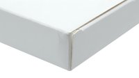 White blank canvas stretched on wooden frame isolated on white background ready for painting and artistic projects.