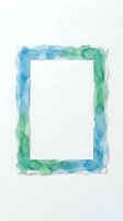Watercolor frame with blue and green gradient border on white background, isolated and ready for design use on cards, invitations, posters, and digital projects.