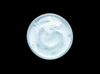 Clear blue cosmetic gel smear with water drops, isolated on transparent background. Ready for skincare, beauty, T-shirt, sticker, and print on demand design use.