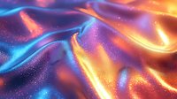 Vibrant abstract background with flowing liquid texture in blue, purple and orange colors featuring glowing particles and smooth wave-like patterns for modern design.