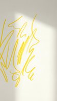 Yellow abstract line drawing on white background with natural light shadow, isolated design element suitable for graphic design, web, print, and branding projects.