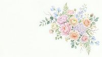 Watercolor floral bouquet with pastel roses, peonies, and eucalyptus on white background, isolated for wedding cards and invitations.