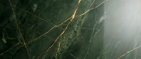 Luxurious dark green marble surface with elegant golden veins and dramatic lighting for premium interior design and architectural projects.