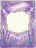 Ornate lavender frame with decorative scrollwork and floral botanical elements, isolated on white background. Ready for invitations, greeting cards, posters, and design projects.