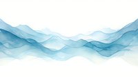 Flowing abstract blue watercolor waves create gentle rolling mountains effect on white background, suitable for modern minimalist design projects and wall art decor.