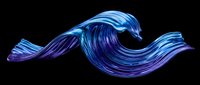 Flowing blue and purple brushstroke with dynamic wave motion isolated on black background, suitable for graphic design, web elements, and creative projects.