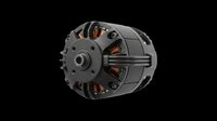 Electric motor with copper windings isolated on transparent background, ready for design use in technical illustrations, educational materials, product mockups, and engineering graphics.