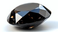 Black diamond with brilliant cut and facets reflecting light on dark background, luxury gemstone with deep color and high clarity for jewelry design and precious stone concept.