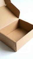 Open cardboard box with flaps on white background, ready for product packaging, shipping, storage, and delivery solutions.