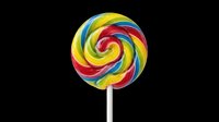 Colorful swirl lollipop with rainbow stripes isolated on transparent background, ready for T-shirt design, stickers, clipart, print on demand, and sublimation projects.
