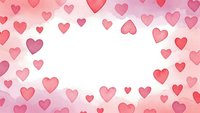 Pink hearts frame border on white background for Valentine's Day cards, romantic designs, love themes, wedding invitations and holiday decorations.
