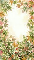 Autumn maple leaves in watercolor style frame a cream background, ideal for fall greeting cards, seasonal invitations, and autumn-themed designs.