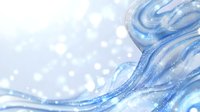 Flowing blue wave with sparkling glitter on light background, creating dynamic motion effect for water-themed designs.