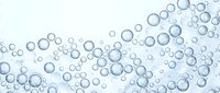 Floating soap bubbles in various sizes creating dreamy pattern on clean white background for spa wellness beauty cosmetic design applications.